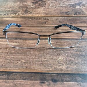 Ray-Ban RB8412 Men's Gunmetal Black Carbon Fiber Half Rim Glasses FRAMES ONLY